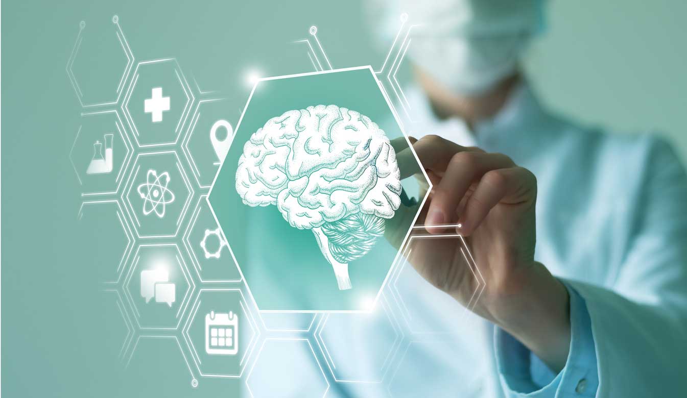 Doctor highlighting digital brain graphic representing ALS treatment decision checklist